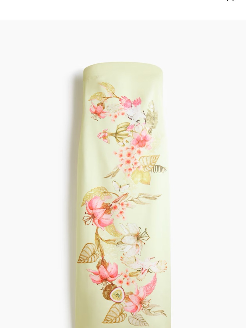H&M Strapless Floral Slip Dress in Pale Yellow with Pink Accents - Picture 3 of 4